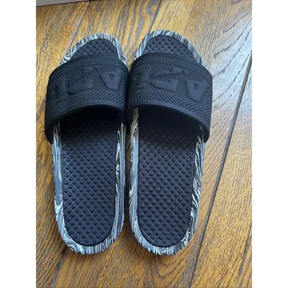 APL Athletic Propulsion Lab TechLoom Slides Men’s Size 14 Black White Marble - Picture 5 of 8